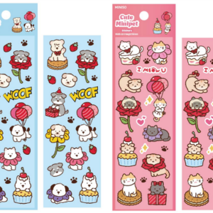 Miniso Holographic Stickers(2 Assorted Models: Cats, Dogs), Size: 5*15 cm.