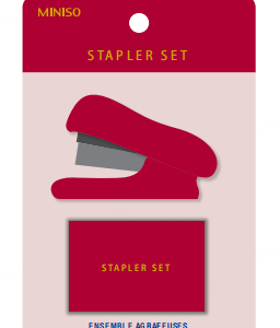 Miniso Minimalism Retro Collection Mini Stapler with Staple Box, Color: Wine Red, Blackish Green, Midnight Blue, Mocha Brown.