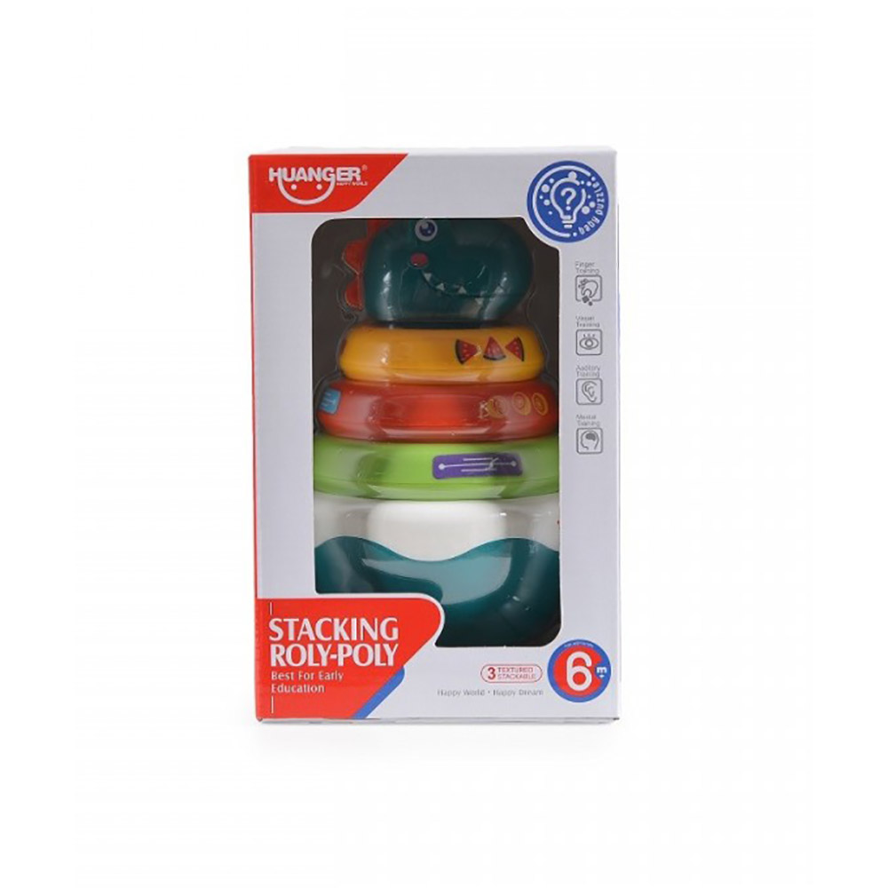 Huanger Activity Toy HE0298 Stacking Roly Poly Dragon 6m+ - Image 3