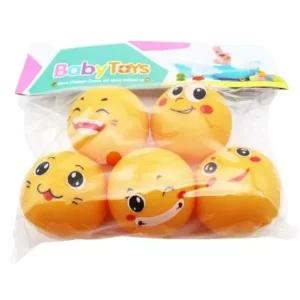 Soft, smiley-patterned squeaky ball set For Kids- 5 pieces (560A-33 )