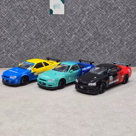1: 24 Nissan Skyline Gtr R34 Metal Alloy Diecast Model Vehicles Toy Car (1901-412 )
