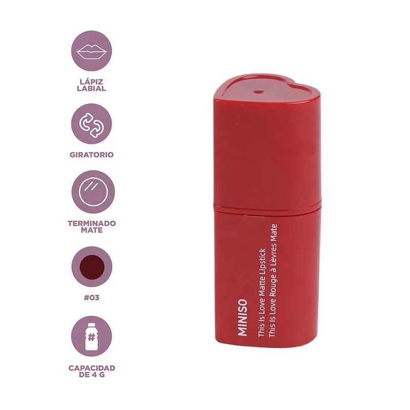 Miniso This Is Love Matte Lipstick 4g - Image 2