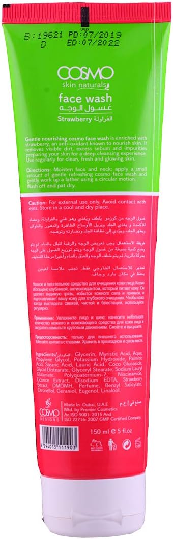 Cosmo Nourishing Strawberry Face Wash 150ml - Image 3