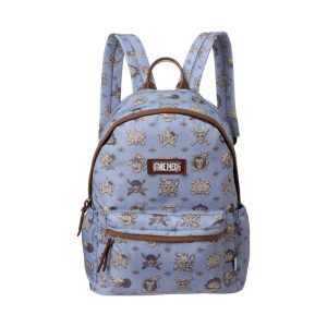 Miniso One Piece Collection All-over Print Backpack, Color: Gray-Blue.
