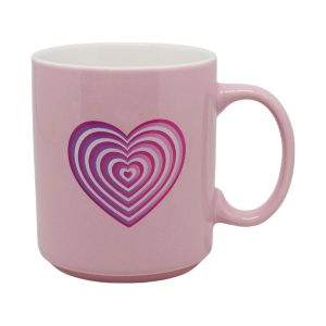 Miniso Y2K Heart Series Ceramic Mug, Capacity: 390mL, Color: Pink.