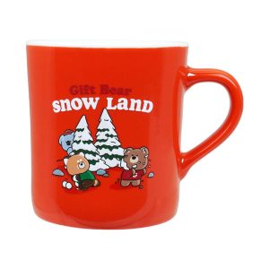 Miniso Gift Bear Collection Ceramic Mug, Capacity: 400mL, Color: Orange.