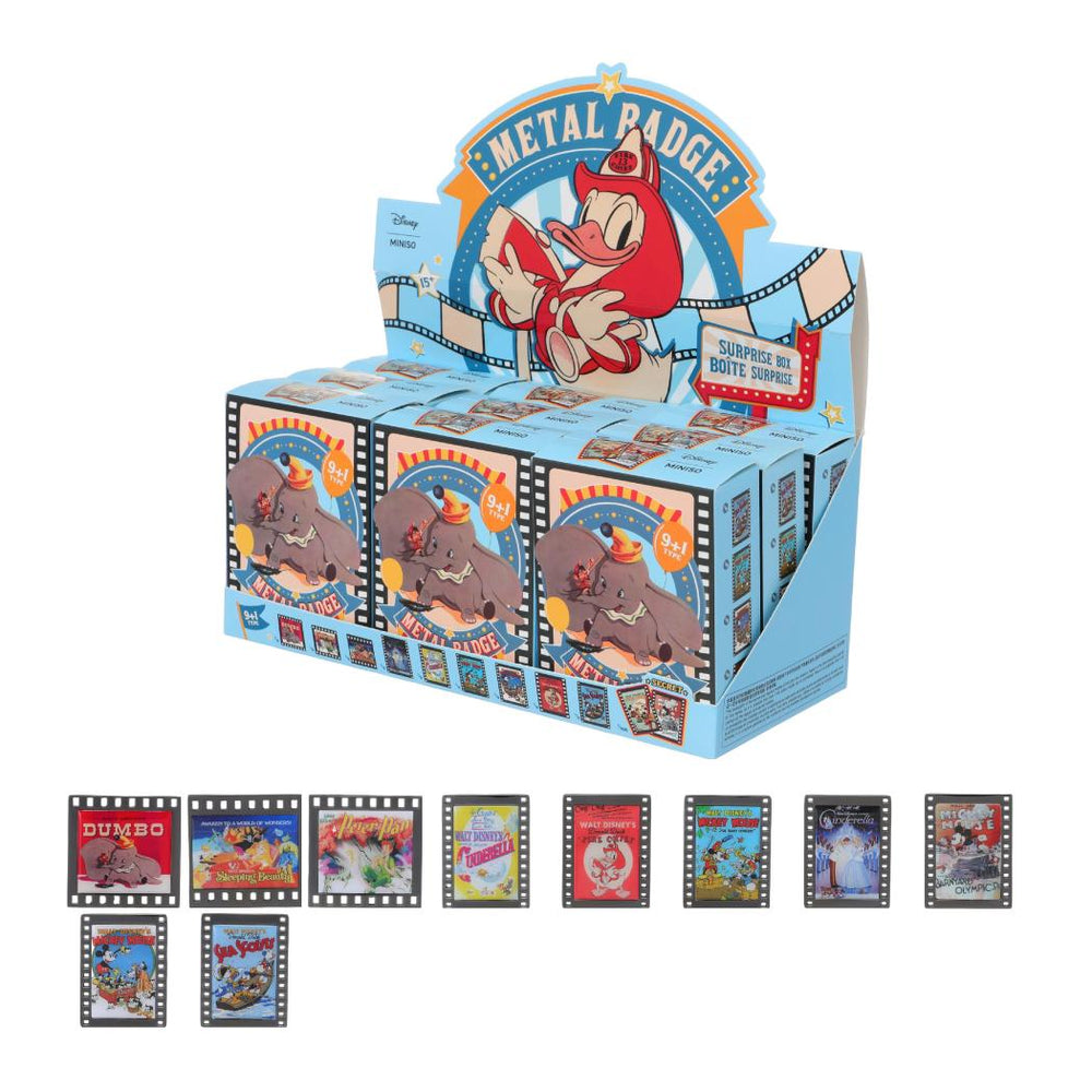 Miniso Disney Collection Retro Poster Metal Badge Surprise Box.