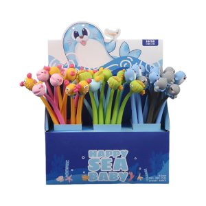Miniso Dundun Ocean Collection Figure Shaking Gel Pen, 0.5mm, Ink Color: Black, (6 Assorted Models) (PDQ).
