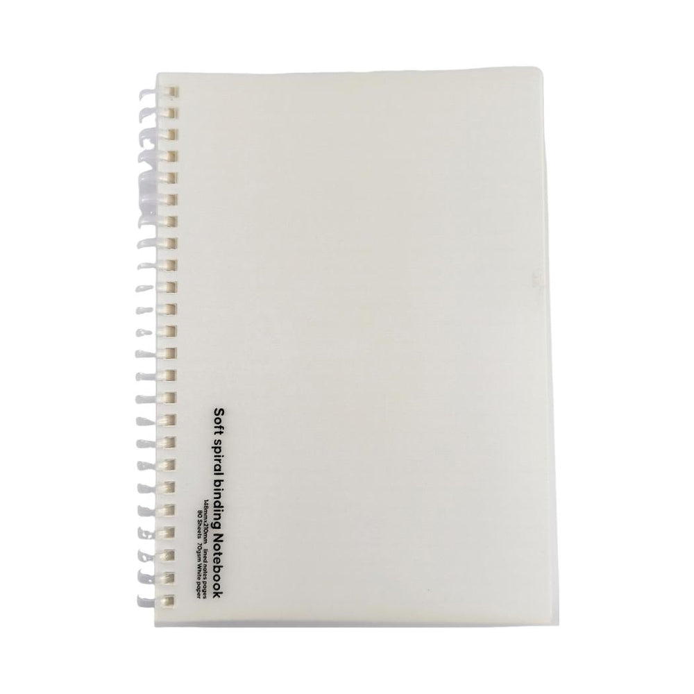 Miniso Transparent White Collection A5 PP Soft Wire-bound Book, 80 Sheets.