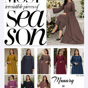 Munarq Vintex Peach Collection (Unstitched) 3 Piece, Winter Collection, New Collection 2025.