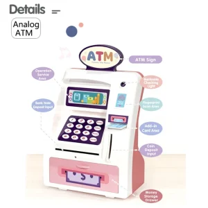Kids ATM Machine Electronic Money Safe with Credit Card