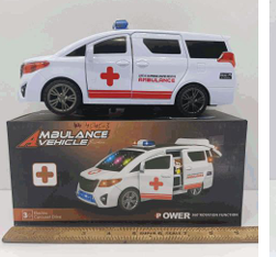 Door opening light musical dancing toy ambulance.(4545-3 )