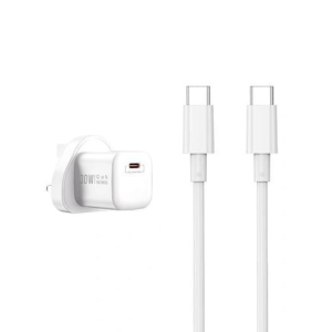 Wiwu C-C 30W PD fast Charger/ US Plug +USB C to C Wi-U006: