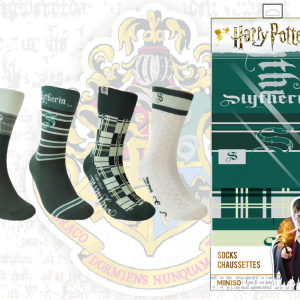 Miniso Harry Potter 4 Pairs Crew Socks in Box (Gryffindor) (Slytherin).