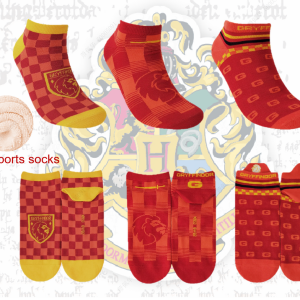 Miniso Harry Potter Men's Athletic Ankle Socks (3 Pairs)(Gryffindor).