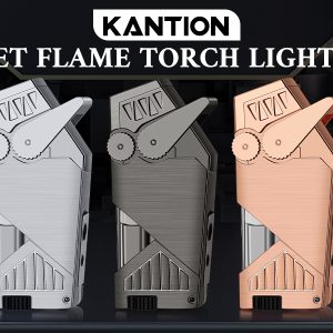 Cigar Lighter Double Jet Flame, Refillable Butane Torch Lighter