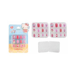Miniso Hello Kitty Red False Nails with Jelly Adhesive Tabs, Color: Red.