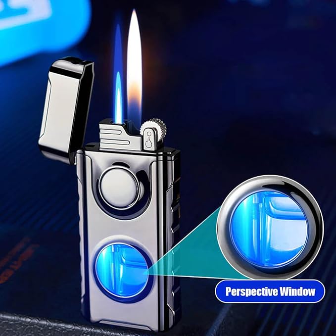 Gas Torch Lighter Powerful Straight Blue and Red Flame Touch Screen Windproof Cigar Lighter - Image 6