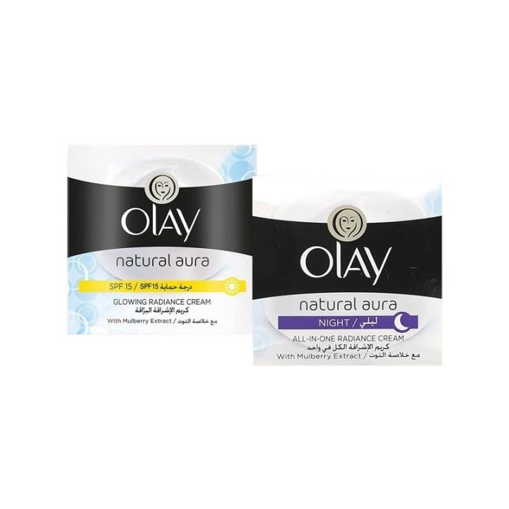 Olay Natural White Day Cream SPF15 + Night Cream, 50 ml.