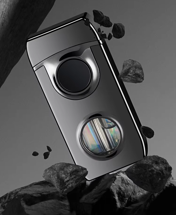 Gas Torch Lighter Powerful Straight Blue and Red Flame Touch Screen Windproof Cigar Lighter