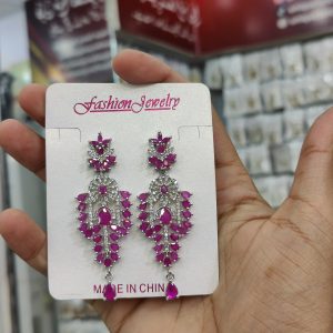 One Carat American Diamond Stones Earrings Exclusive By Unique Fancy Jewellery.