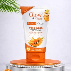GLOW & CLEAN Whitening Papaya Scrub Face Wash 120ML: