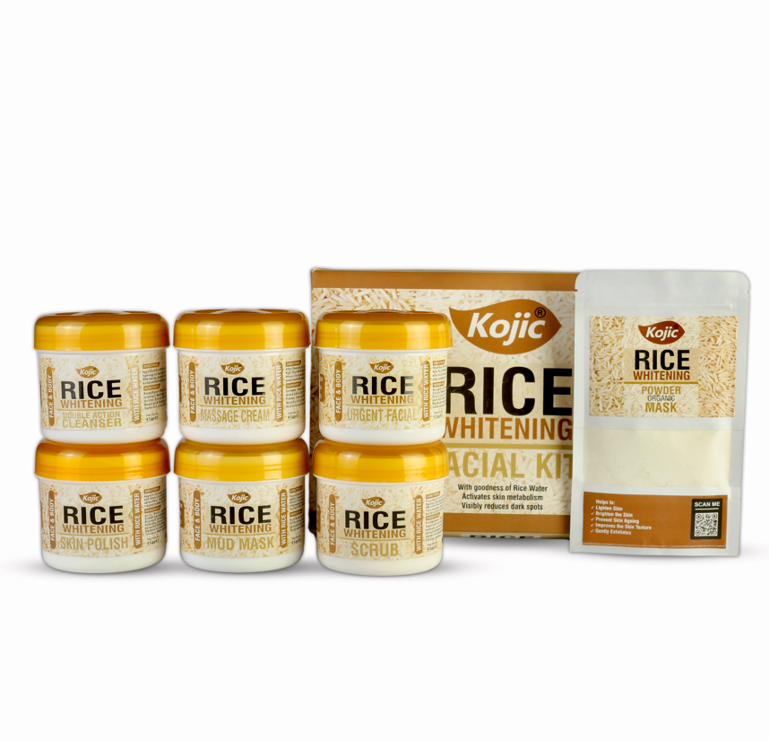 Kojic Rice Facial Kit | Salon Size | with Rice Powder Mask 300ML