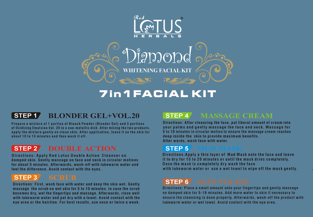 Red Lotus Diamond Facial Kit 7-in-1 Luxury 150ML: - Image 5