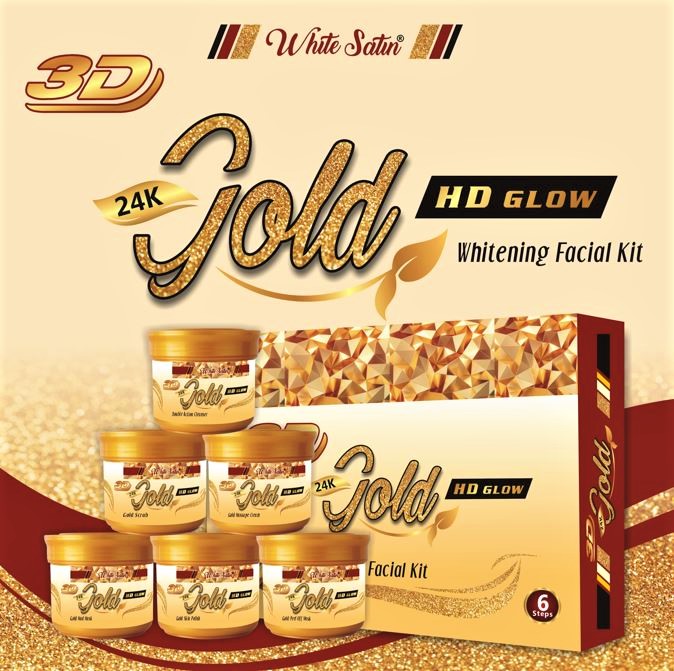 White Satin 3D Gold Facial Kit (6x300ml) |