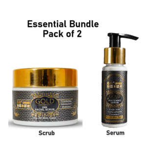 BB Shine 24K Gold Facial Scrub + 24k Whitening Serum- Essential bundle 