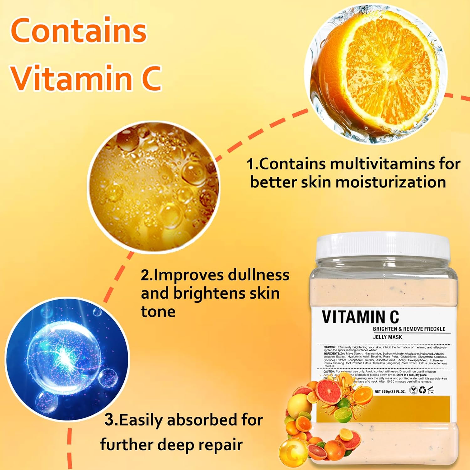 Vitamin C Brighten & Remove Freckle Jelly Mask 650gm: - Image 3