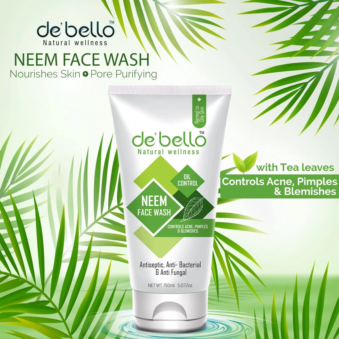 Debello Oil Control Neem Face Wash (150ml)