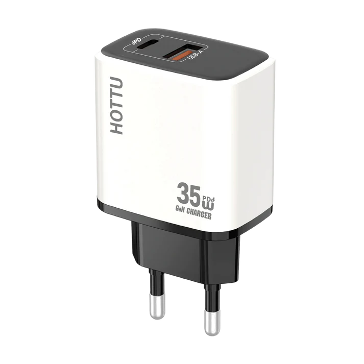 HOTTU FC52 USB-C Power Adapter – 35W Fast Charging & Dual Port Output
