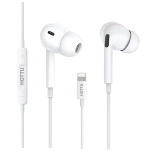 HOTTU HF16 Stereo Wired Earphones – Lightning Plug, Hi-Fi Sound & Built-in Mic
