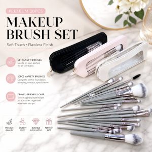 20-Piece Premium Makeup Brush Set:
