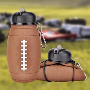 Collapsible Silicone Water Bottle-Brown: