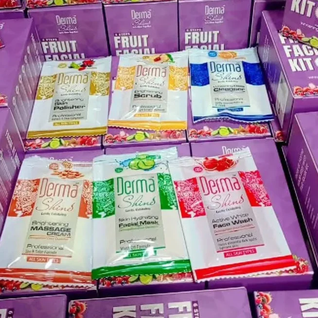 Derma Shine Fruit Facial Kit Sachet - 6 Packs: - Image 3