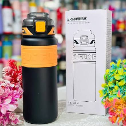 Sporty Thermos Water Bottle 580mL/19.61fl.oz: - Image 6