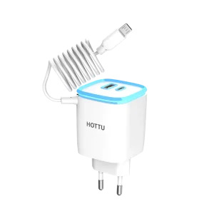 HOTTU FC13 Trio Wall Charger (Micro) – 3-in-1 Fast Charging with Built-in Micro Cable