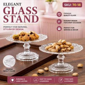 Elegant Footed Glass Cake Stand (Model 70-18):