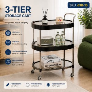 Creative 3 Layer Storage Cart,(SKU: 63B-15)