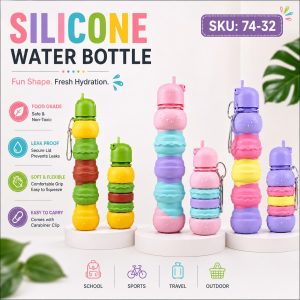 Fun Burger Shape Silicone Foldable Cup Collapsible Sports Water Bottle: