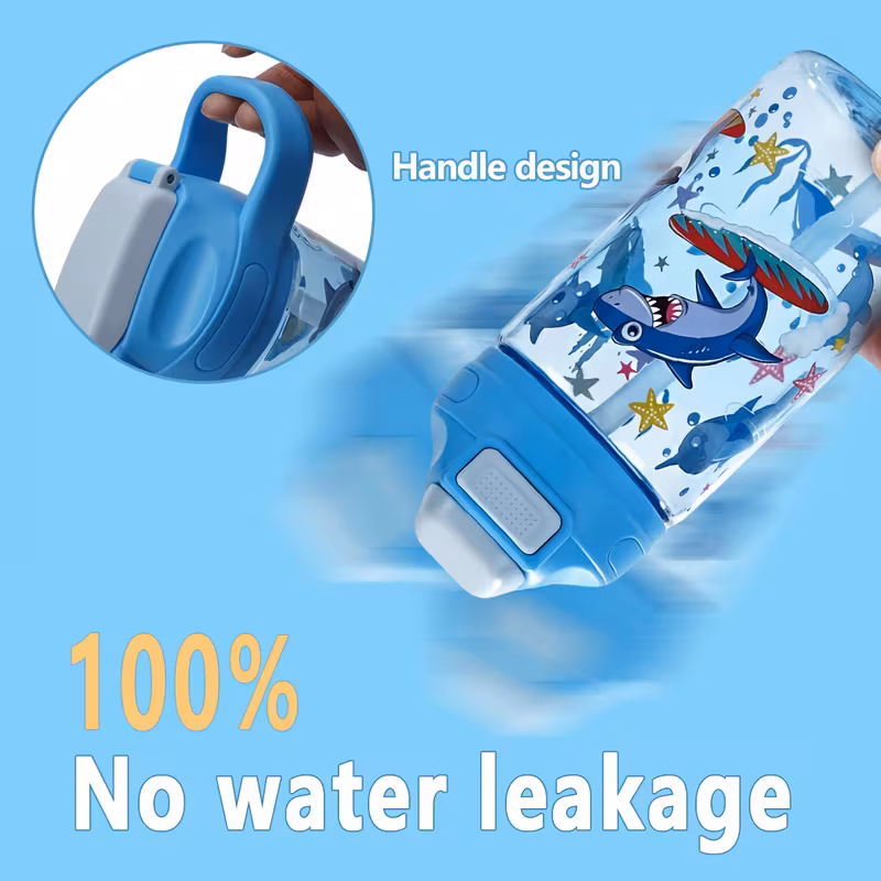 Cute Cartoon Pattern Straw Water Bottle - Image 5