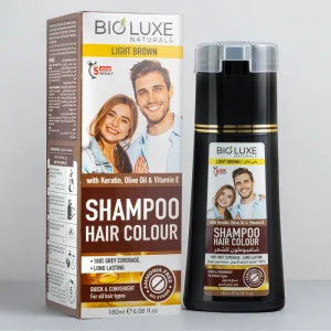 BioLuxe Naturals Hair Colour Shampoo (Light Brown) 180ML: