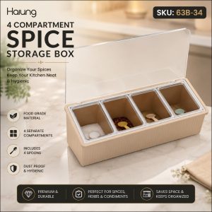 Halung 4-Compartment Spice Storage Box (SKU: 63B-34)ย