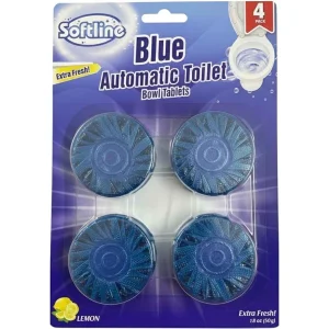 Softline Blue Automatic Toilet Bowl Cleaner โ Lemon Scent 4'S| (Made in Turkey