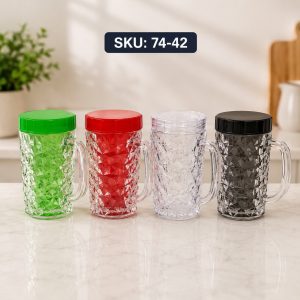 Diamond-Textured Acrylic Mugs: