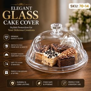 Elegant Glass Cake Cover (SKU: 70-14).