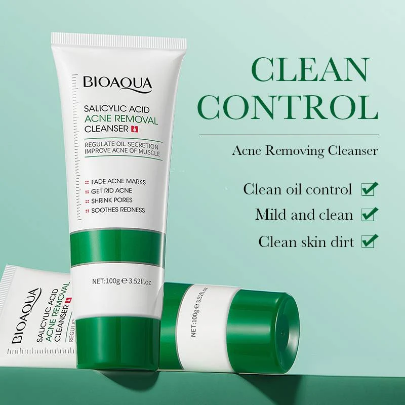 BIOAQUA Salicylic Acid Facial Cleanser for Acne & Oily Skin 100g - Image 2