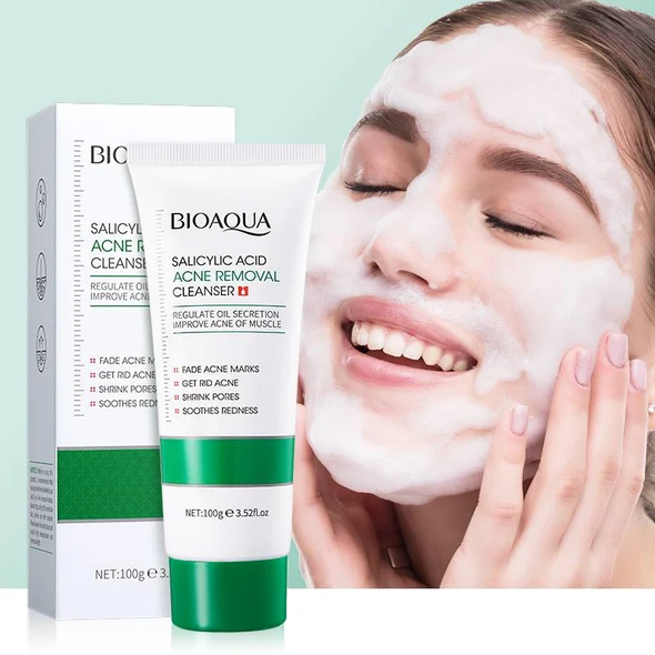 BIOAQUA Salicylic Acid Facial Cleanser for Acne & Oily Skin 100g - Image 4